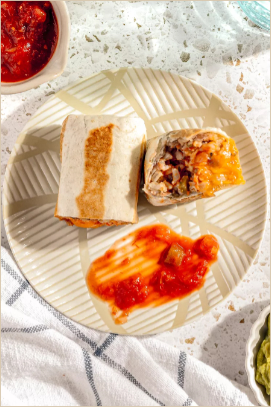 Easy Rice and Beans Freezer Burritos.