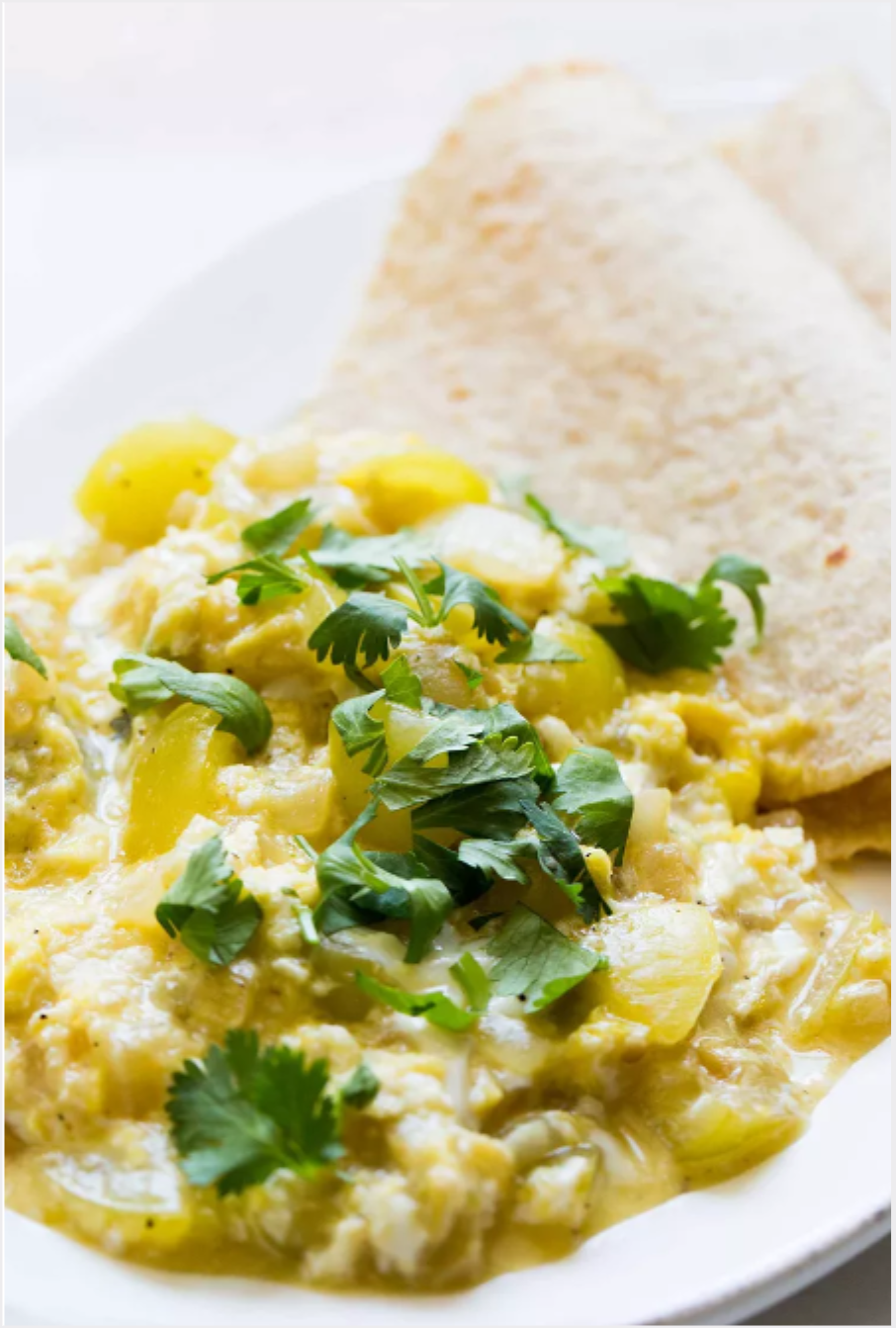 Tomatillo Scrambled Eggs