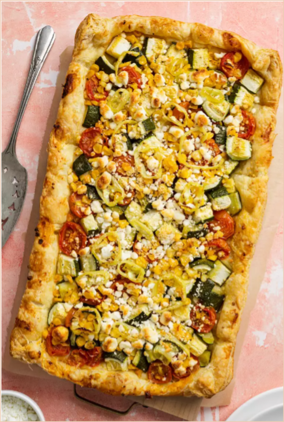 Roasted Corn, Tomato, and Zucchini Tart.