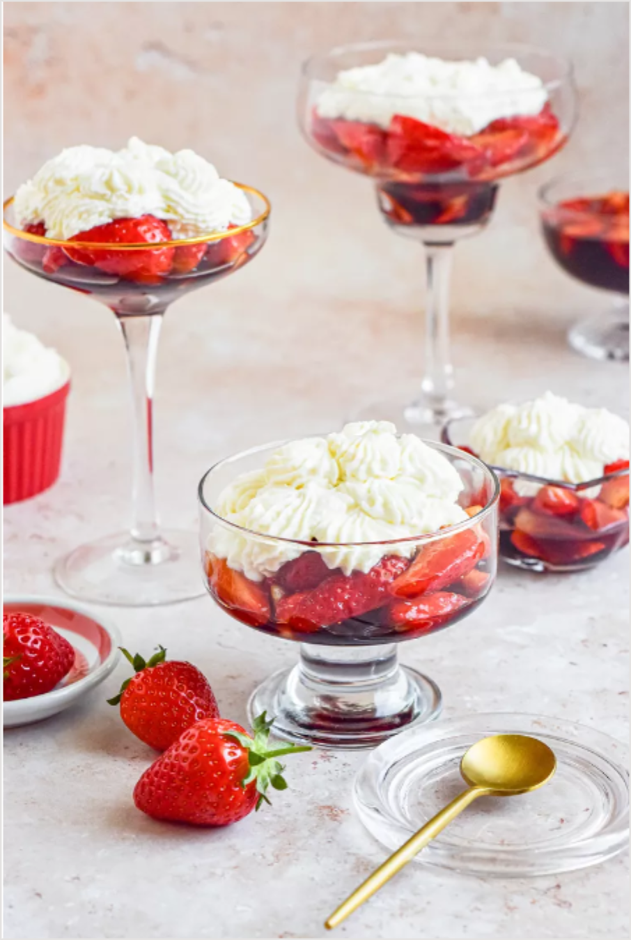 Ricotta-Mascarpone Mousse with Balsamic Strawberries.