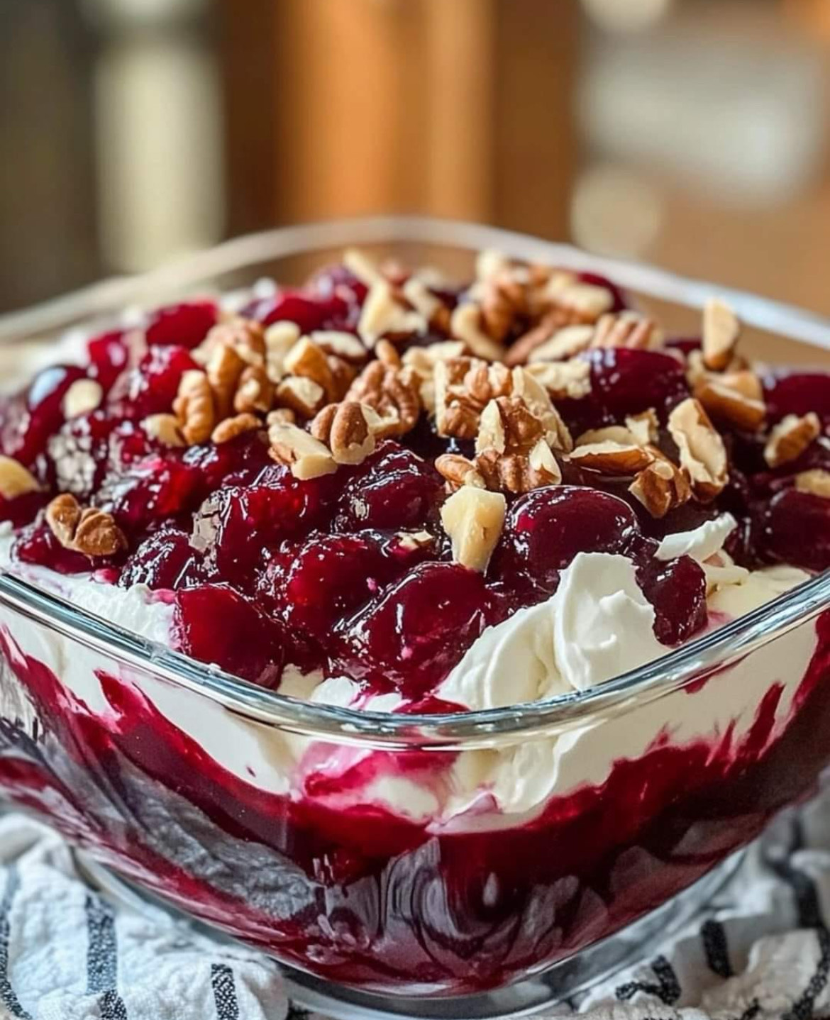 Cranberry Jello Salad with Cream Cheese Topping Recipe