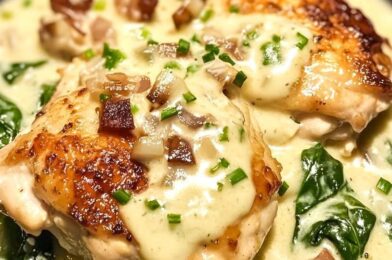 Smothered Chicken with Creamed Spinach